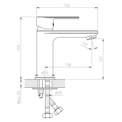 Смеситель в ванную 901 Chrome